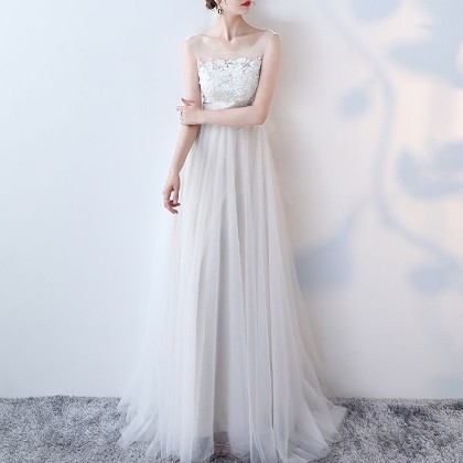【S~2XL】高級感が溢れる無地レースリボンメッシュ加工ウエディングドレス韓国スタイル