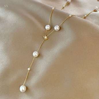 レディース大人気真珠幾何模様透かし彫りネックレス