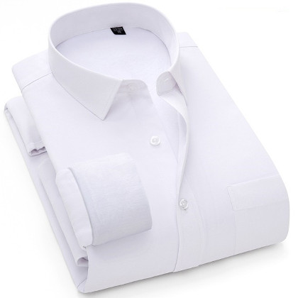 【S-4XL】多色展開厚手長袖シングルブレスト折り襟ストライプ柄シャツ