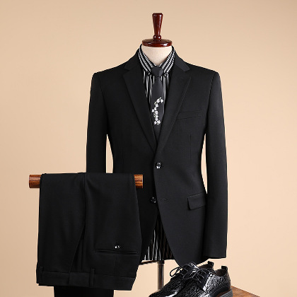 【S-6XL】フォーマルな印象ビジネス無地ベスト+シングルブレスト長袖スーツジャケット+ロングメンズパンツセット