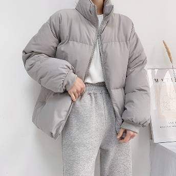 多色お選び可スタンドネック体型をカバー韓国風シンプル中綿コート