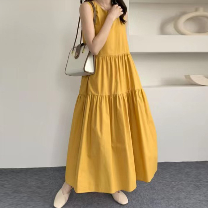 目を奪われる 韓国のシンプルな春夏ドレス