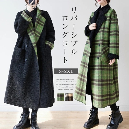 S-2XL長袖ファッション韓国系ロング冬秋折り襟シングルブレストコート