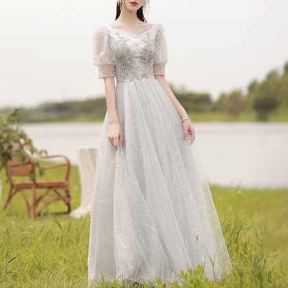 女っぽさが漂う  セレブリティ スパンコール ラインストーン ハイウエスト ロング 結婚式ドレス